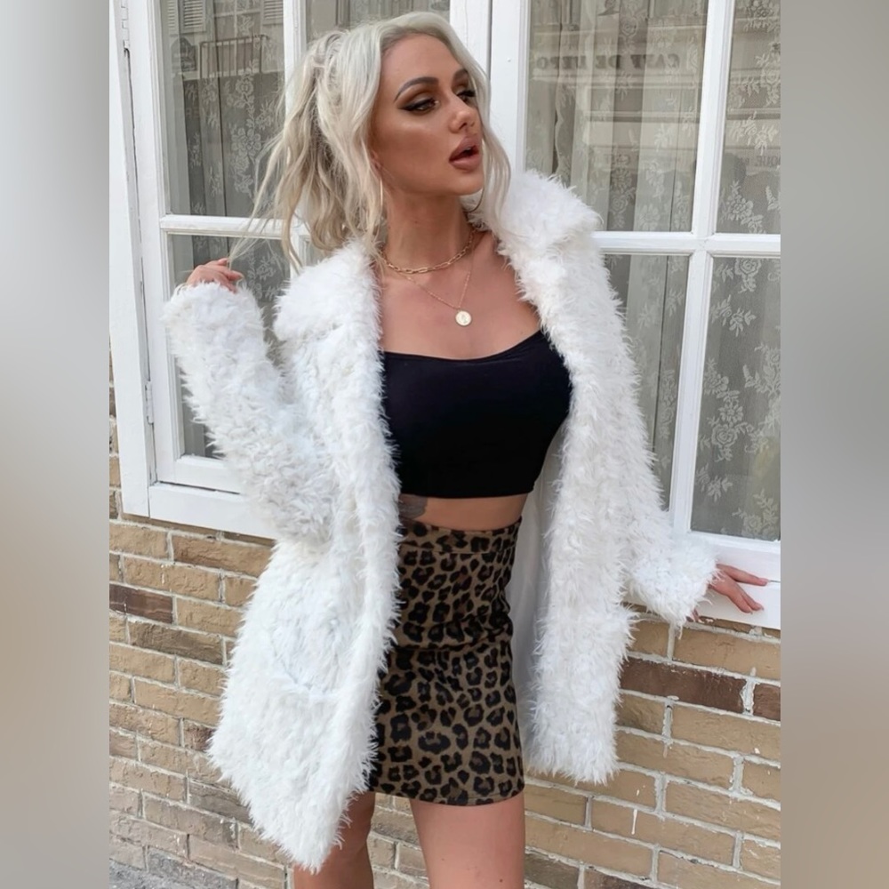 White fur jacket